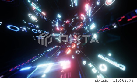 カラフルな光の背景 119562375