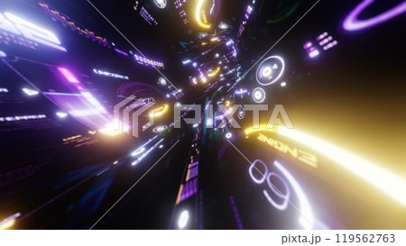 カラフルな光の背景 119562763