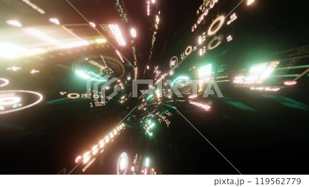 カラフルな光の背景 119562779