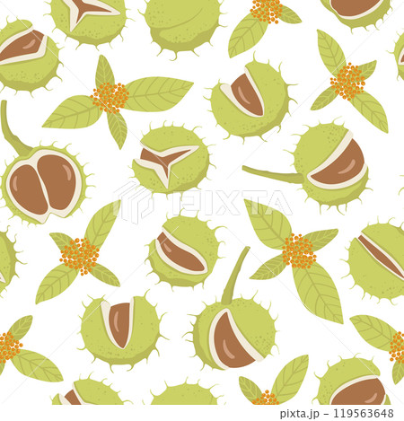 Hand drawn chestnuts and berries seamless pattern Hand drawn chestnuts and berries seamless pattern 119563648