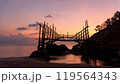 Epic sunrise scene on Koh Phangan island. Haad Than Sadet beach 119564343