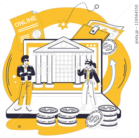 Online banking vector illustration. Online banking is compass guiding businesses through intricate terrain digital finance In digital ballet transactions, online banking pirouettes gracefully as lead 119564550