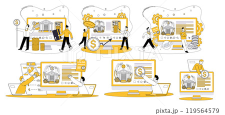 Online banking vector illustration. Navigate digital currents finance with ease through channels online banking is heartbeat financial transactions in vast realm cyberspace 119564579