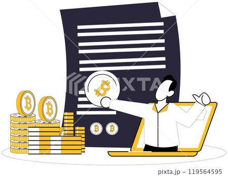 Cryptocurrency investment vector illustration. Banking on cryptocurrency yields profit in ever-evolving digital landscape The coin success in cryptocurrency investing is diversified portfolio Cryptocurrency investment vector illustration. Banking on cryptocurrency yields profit in ever-evolving digital landscape The coin success in cryptocurrency investing is diversified portfolio 119564595