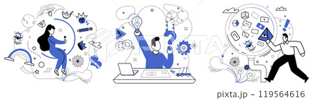 Risk management vector illustration. Business strategies are weapons wielded in battlefield against risks financial world The symphony financial success is composed by maestro effective risk Risk management vector illustration. Business strategies are weapons wielded in battlefield against risks financial world The symphony financial success is composed by maestro effective risk 119564616