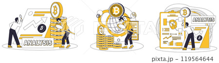Cryptocurrency investment vector illustration. Economic landscapes transform as businesses adapt to cryptocurrency strategies Achieve financial success by understanding nuances cryptocurrency 119564644