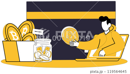 Cryptocurrency investment vector illustration. The success story cryptocurrency lies in effective management coins Technology and finance converge in dynamic world cryptocurrency investing Cryptocurrency investment vector illustration. The success story cryptocurrency lies in effective management coins Technology and finance converge in dynamic world cryptocurrency investing 119564645