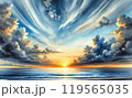 夕暮れの砂浜 119565035