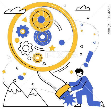 Product development vector illustration. Growth is garden where flowers creativity bloom, coloring landscape product development Production is factory where assembly line ideas crafts masterpiece Product development vector illustration. Growth is garden where flowers creativity bloom, coloring landscape product development Production is factory where assembly line ideas crafts masterpiece 119565159