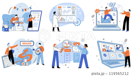 Corporate identity vector illustration. Business, crucible, refines corporations essence, molding it into recognizable entity Design, brushstroke, adds depth and meaning to corporations visual 119565212