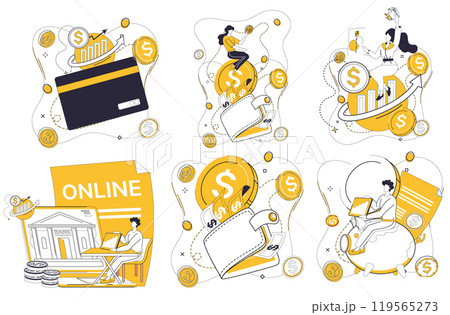 Money management vector illustration. Banking is canvas, and money management is brushstroke, painting picture success Cash flows smoothly through veins economy when guided by sound money management 119565273