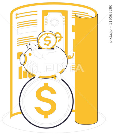 Money management vector illustration. Banking institutions become architects, constructing financial structures with money management as blueprints Business success is harvest reaped from fields 119565290