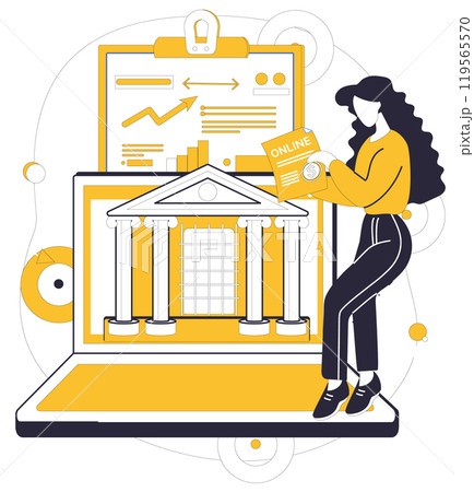 Mobile banking vector illustration. E businesses thrive in vibrant garden mobile banking, where transactions bloom The currency future flows effortlessly through conduits mobile banking 119565570