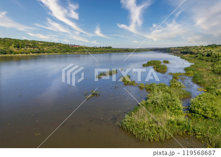 River Dniester landscape in Ukraine. River Dniester landscape in Ukraine. 119568687