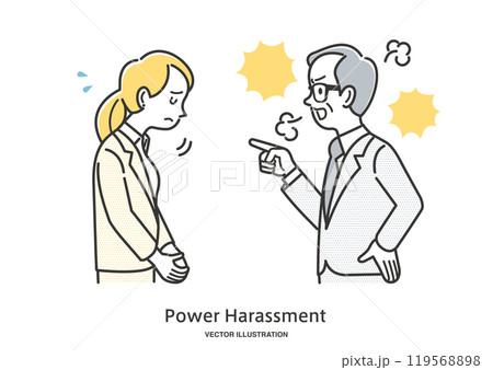 上司に激しく怒られて怯える女性社員 上司に激しく怒られて怯える女性社員 119568898