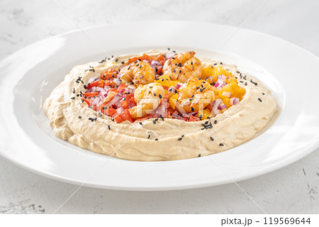 Portion of hummus Portion of hummus 119569644