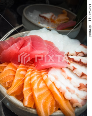 The sashimi seafood for Japanese food concept 119569854