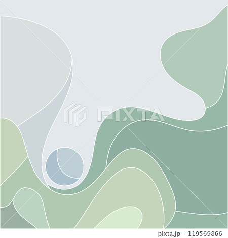 Abstraction with flowing green and blue shapes. A calm composition with natural aesthetics. Abstraction with flowing green and blue shapes. A calm composition with natural aesthetics. 119569866
