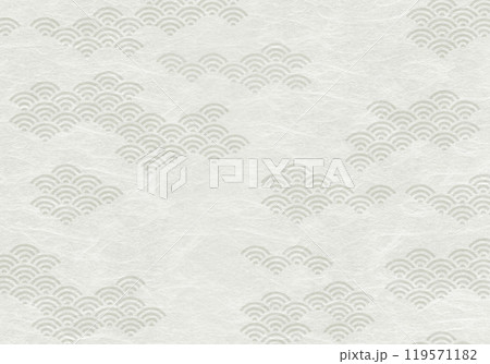 グレー色の波模様の和風背景画(和紙・雲流) グレー色の波模様の和風背景画(和紙・雲流) 119571182