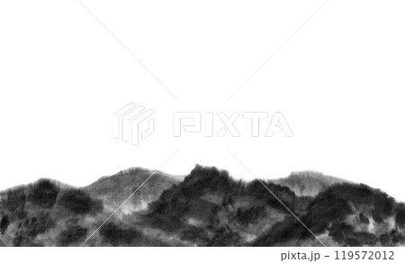 紅葉した山のモノクロイラスト 紅葉した山のモノクロイラスト 119572012