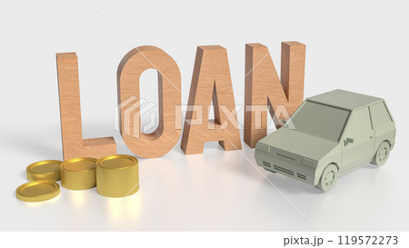 The Car Loan and coins for Business concept 3d rendering. The Car Loan and coins for Business concept 3d rendering. 119572273