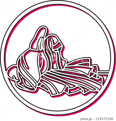 カラーシャドウシンプル円形百人一首　周防内侍 119572290