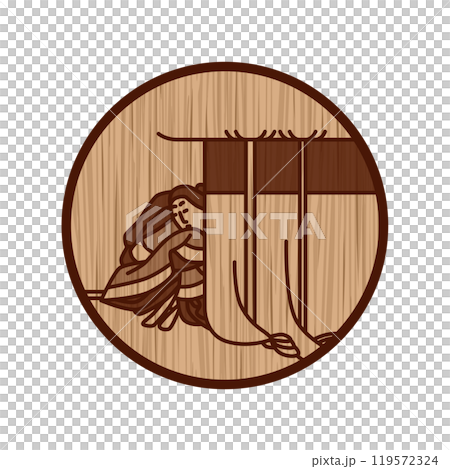 木雕簡單圓形百人一州、紀伊優子公主 木雕簡單圓形百人一州、紀伊優子公主 119572324