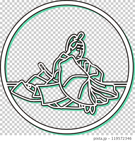 カラーシャドウシンプル円形百人一首 法性寺入道前関白太政大臣 カラーシャドウシンプル円形百人一首 法性寺入道前関白太政大臣 119572346