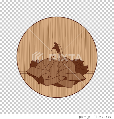 木雕圓形百人一州、崇德院 木雕圓形百人一州、崇德院 119572355