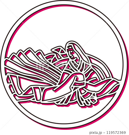 カラーシャドウシンプル円形百人一首　待賢門院堀河 119572369