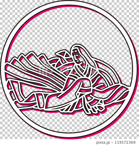 カラーシャドウシンプル円形百人一首　待賢門院堀河 119572369