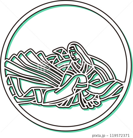 カラーシャドウシンプル円形百人一首　待賢門院堀河 119572371