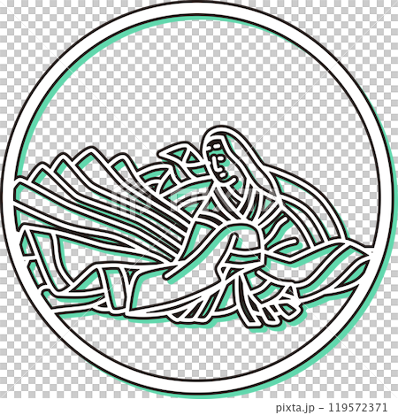 カラーシャドウシンプル円形百人一首　待賢門院堀河 119572371