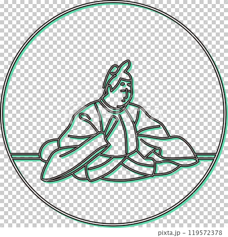 カラーシャドウ円形百人一首　後徳大寺左大臣 119572378