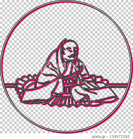 彩色陰影圓形百人一號堂印星 119572382