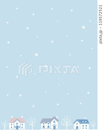 雪の降る町の明るい背景 119572521