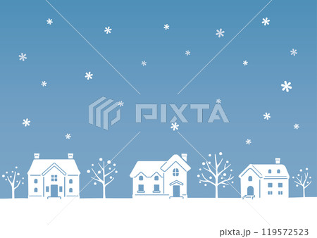 雪の降る町の背景 119572523