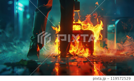 Risk Mitigation in Business: Fire Extinguisher and Burning Briefcase Scenario Risk Mitigation in Business: Fire Extinguisher and Burning Briefcase Scenario 119572529