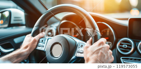 Ergonomic Steering Wheel Cover for Comfort and Style in Modern Car Interiors 119573055