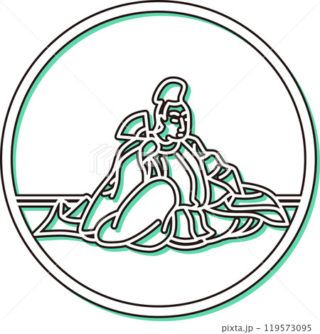 カラーシャドウシンプル円形百人一首 藤原清輔朝臣 カラーシャドウシンプル円形百人一首 藤原清輔朝臣 119573095