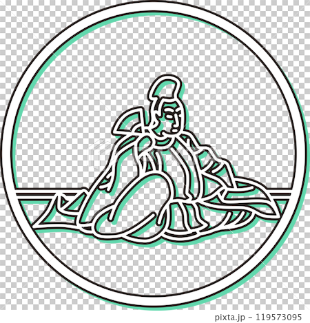 カラーシャドウシンプル円形百人一首 藤原清輔朝臣 カラーシャドウシンプル円形百人一首 藤原清輔朝臣 119573095