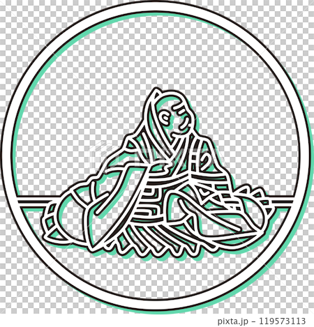 彩色陰影簡單圓形百人一書煉蓮星 119573113