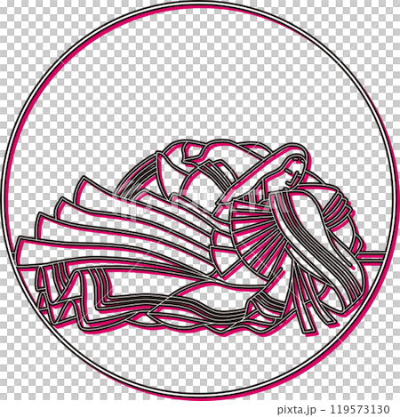 カラーシャドウ円形百人一首　殷富門院大輔 119573130