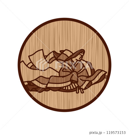 木彫りシンプル円形百人一首 二条院讃岐 木彫りシンプル円形百人一首 二条院讃岐 119573153