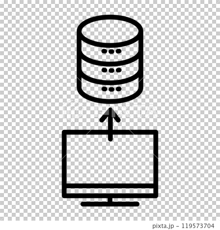バックアップを保存するイメージアイコン。パソコンからサーバーにアップロードしています。 119573704