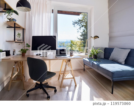 リモートワークの部屋、ナチュラルインテリア 119573860