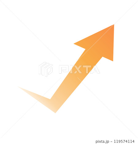 勢いよく上昇するグラデーションの矢印 119574114