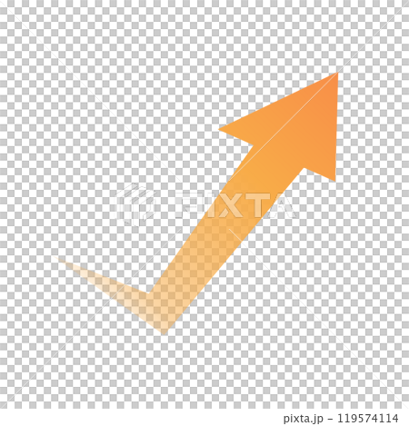 勢いよく上昇するグラデーションの矢印 119574114