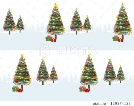 クリスマスのシームレスパターン　B-1' 119574152