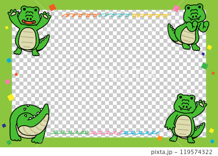 可愛的鱷魚框架 119574322